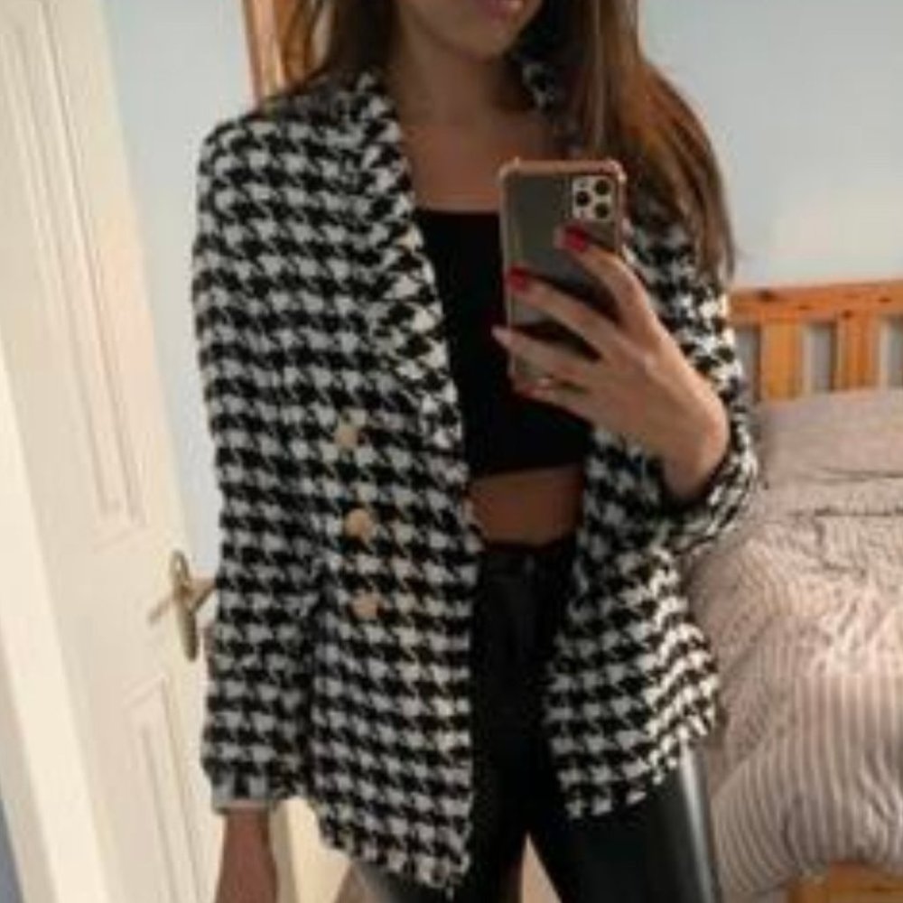 THE CLASSIC Houndstooth Blazer Jacket - Picture 15 of 16